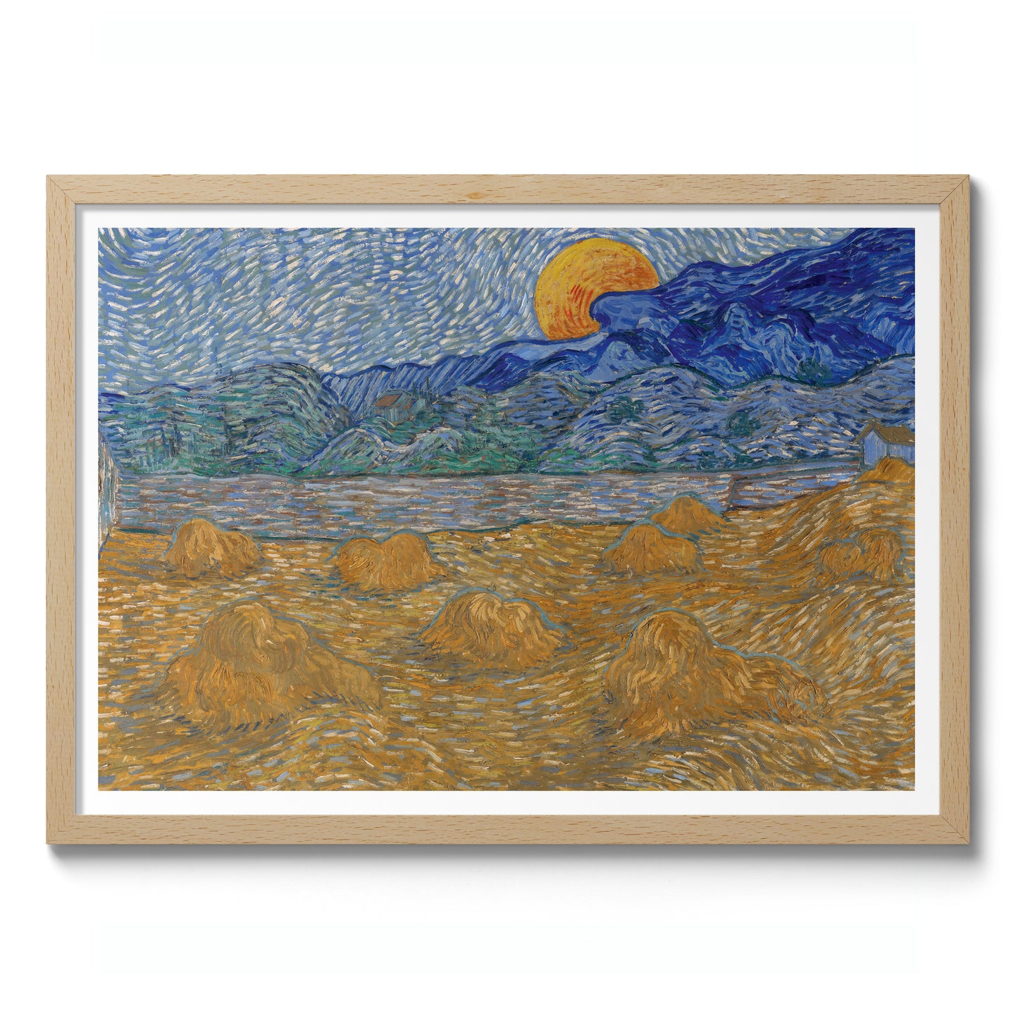Landscape with Wheat Sheaves and Rising Moon
