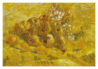 Kvedar, citroner, päron och druvor print