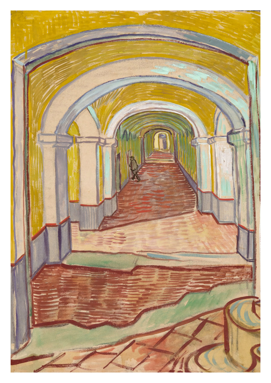 Couloir dans l'asile - Print Only frame