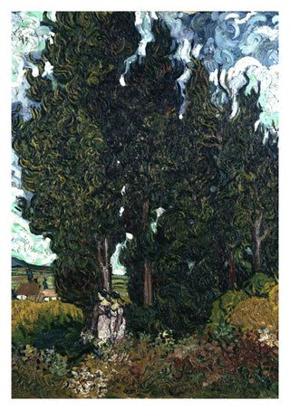 Cypresses with Two Figures print