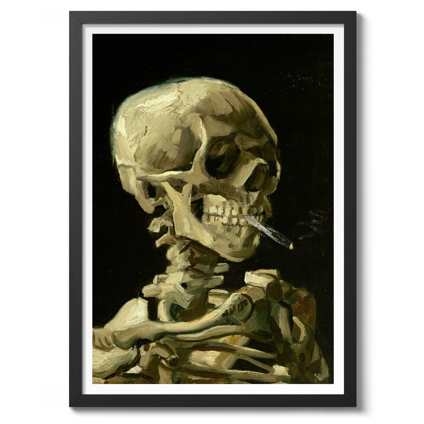 Schedel met een brandende sigaret