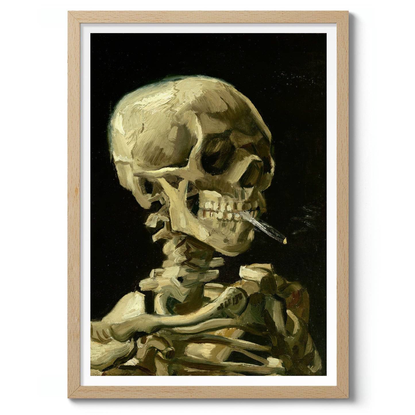 Schedel met een brandende sigaret