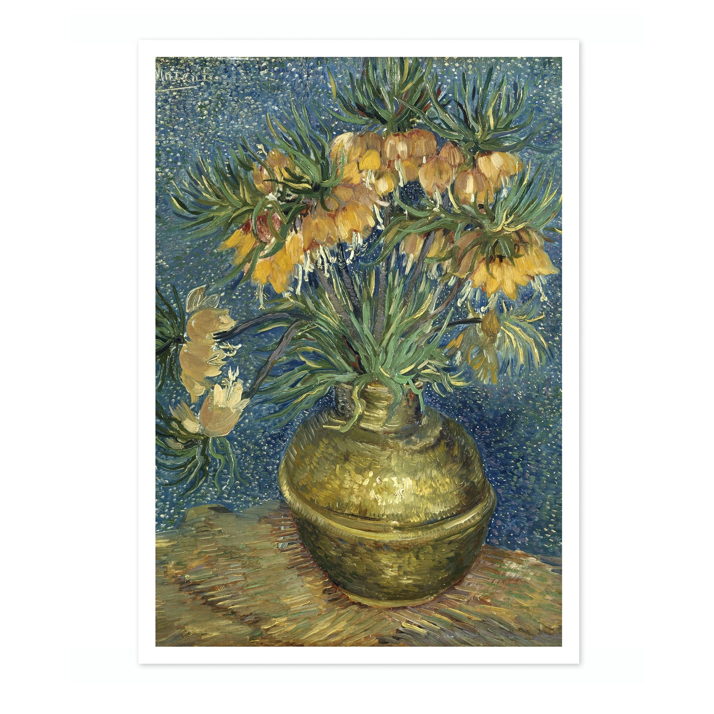 Imperial Fritillaries in a Copper Vase