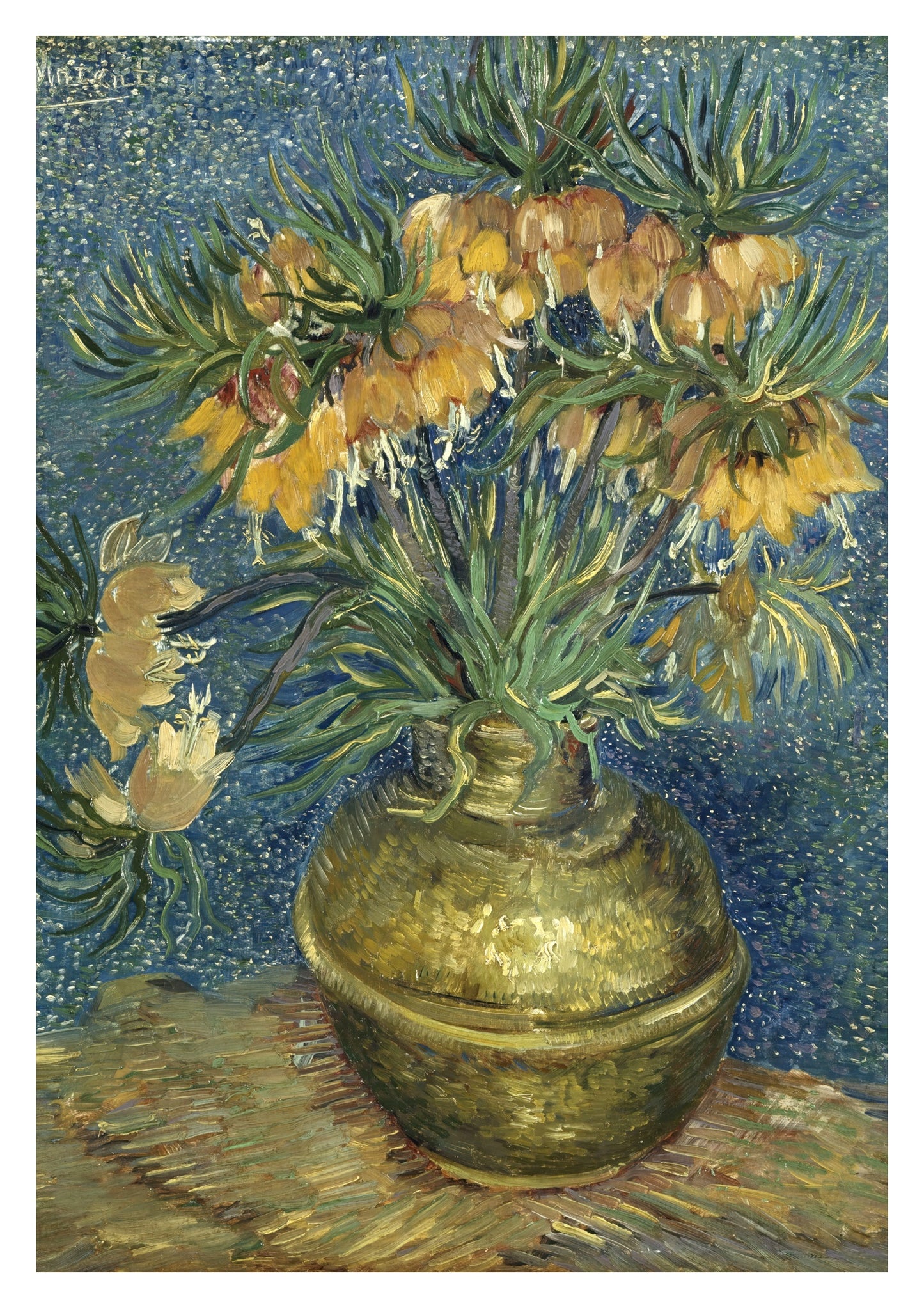 Imperial Fritillaries in a Copper Vase