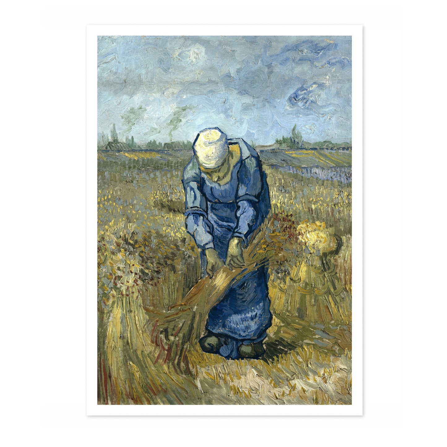 Bondska kvinna som binder kärvar