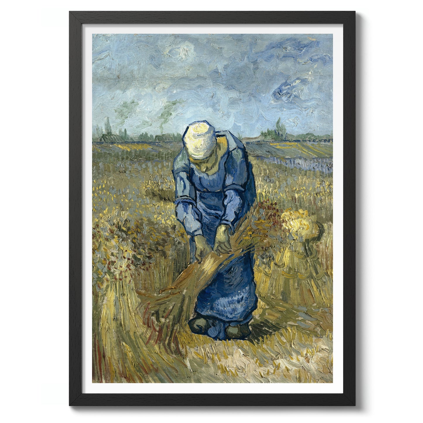 Bondska kvinna som binder kärvar