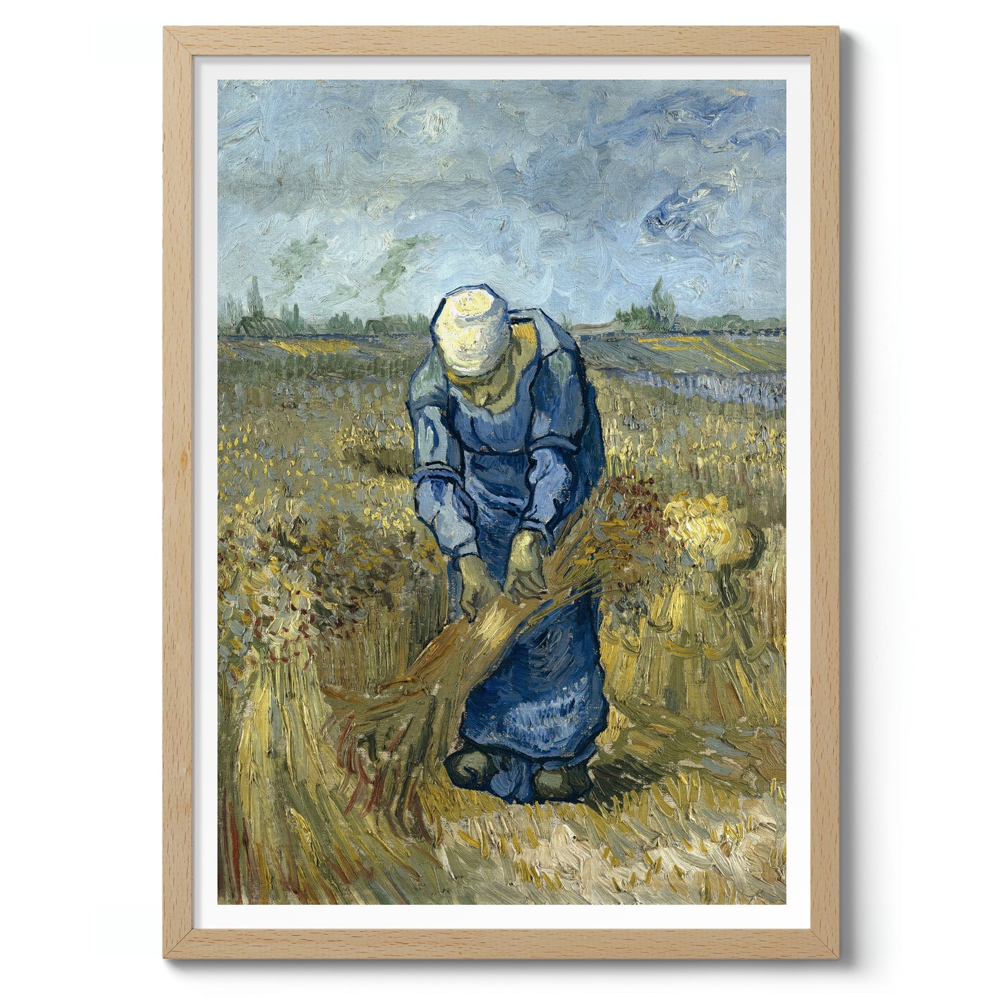 Bondska kvinna som binder kärvar