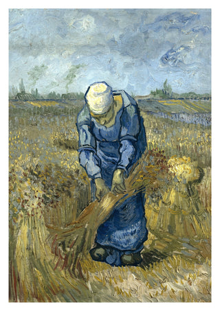 Bondska kvinna som binder kärvar print