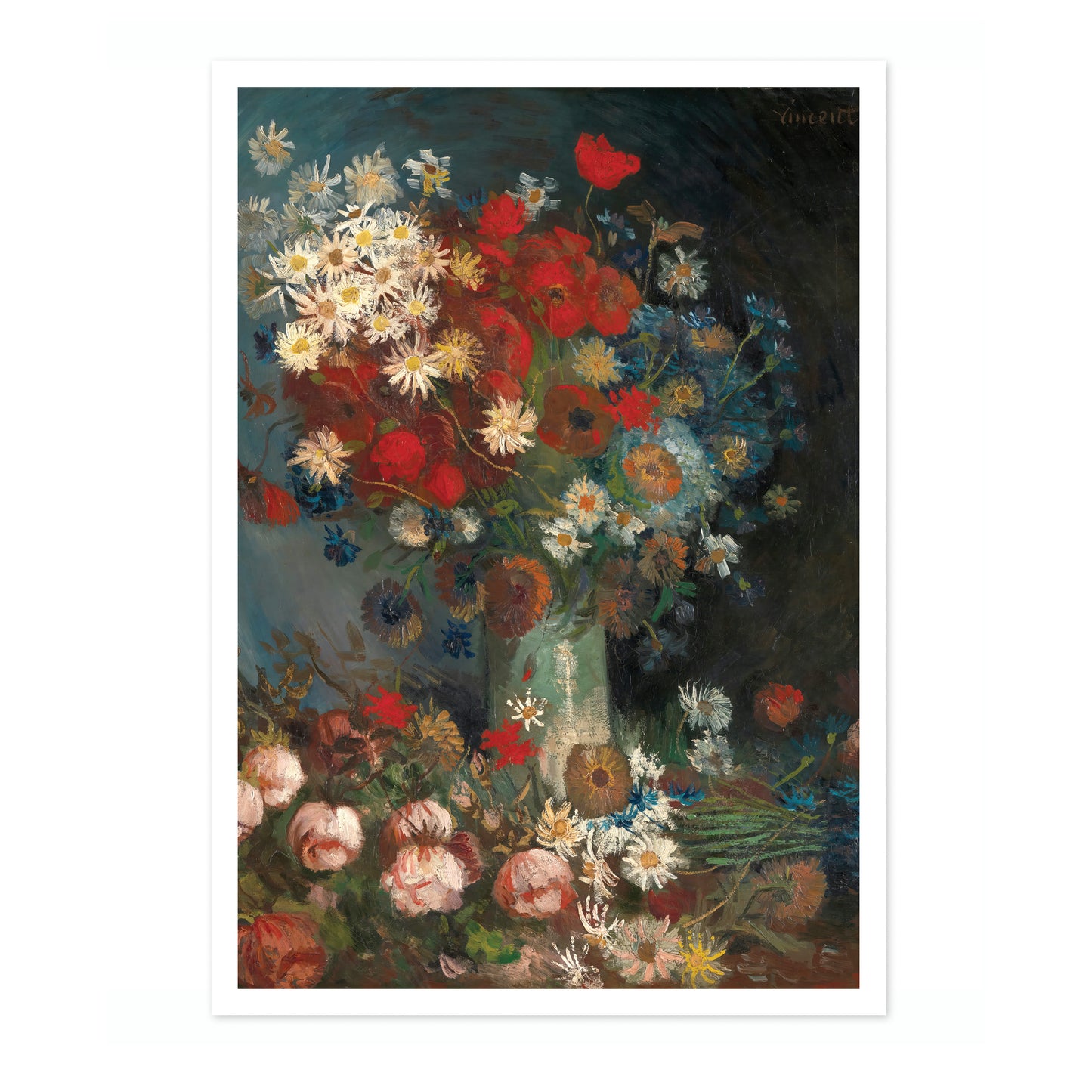 Still Life with Meadow Flowers & Roses