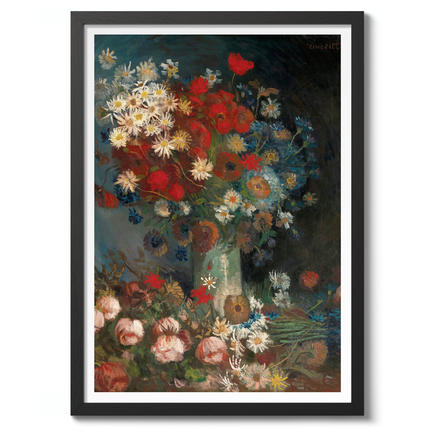 Still Life with Meadow Flowers & Roses
