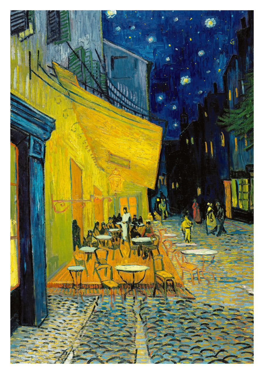 Café-Terrasse bei Nacht - Print Only frame