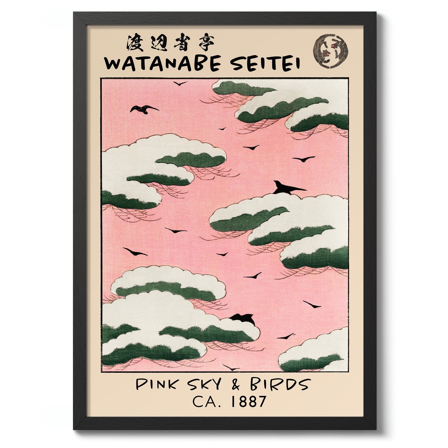 Rosa himmel och fåglar