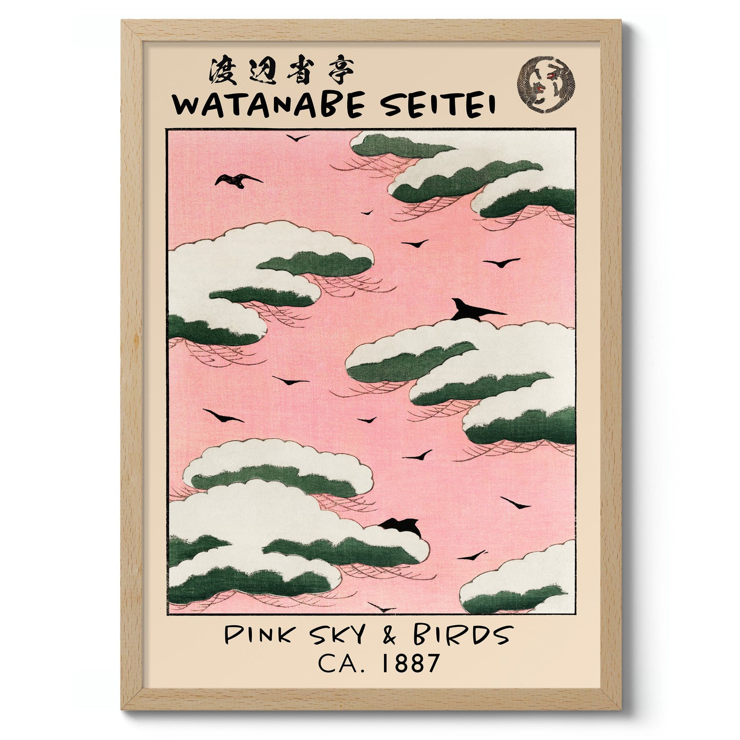 Rosa himmel och fåglar