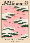 Rosa Himmel & Vögel print