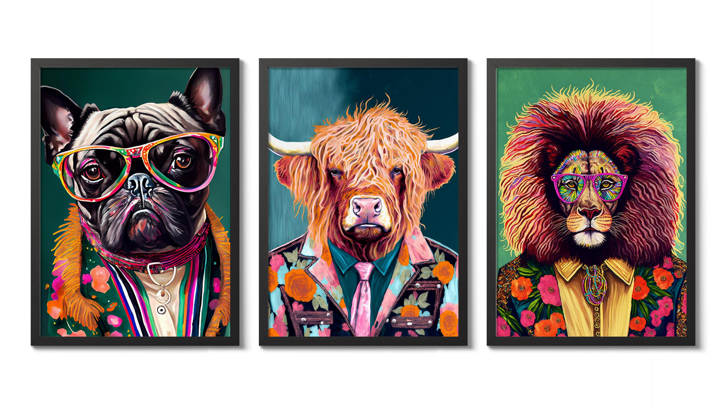Animal Pop Art - Set of 3
