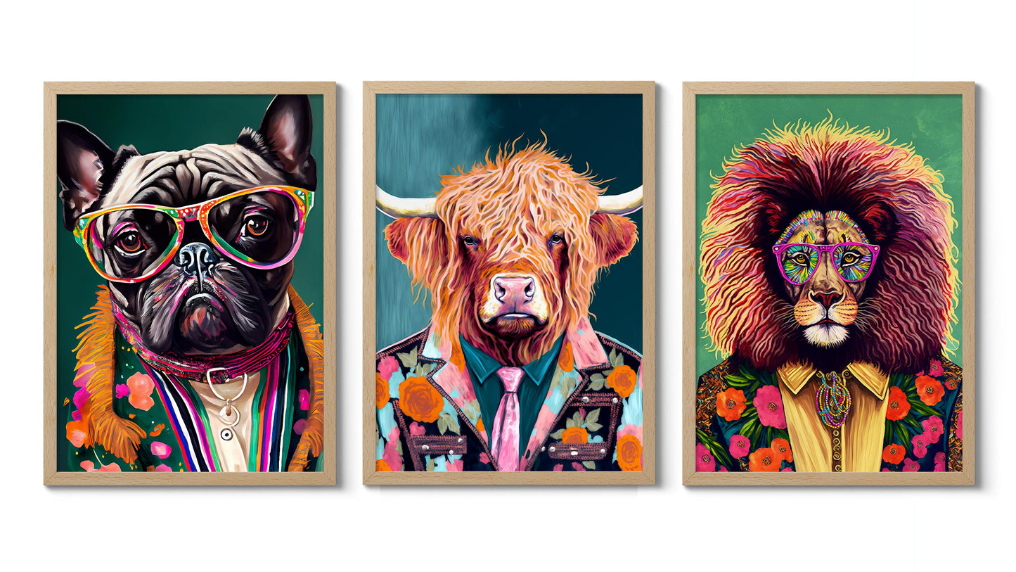 Animal Pop Art - Set of 3
