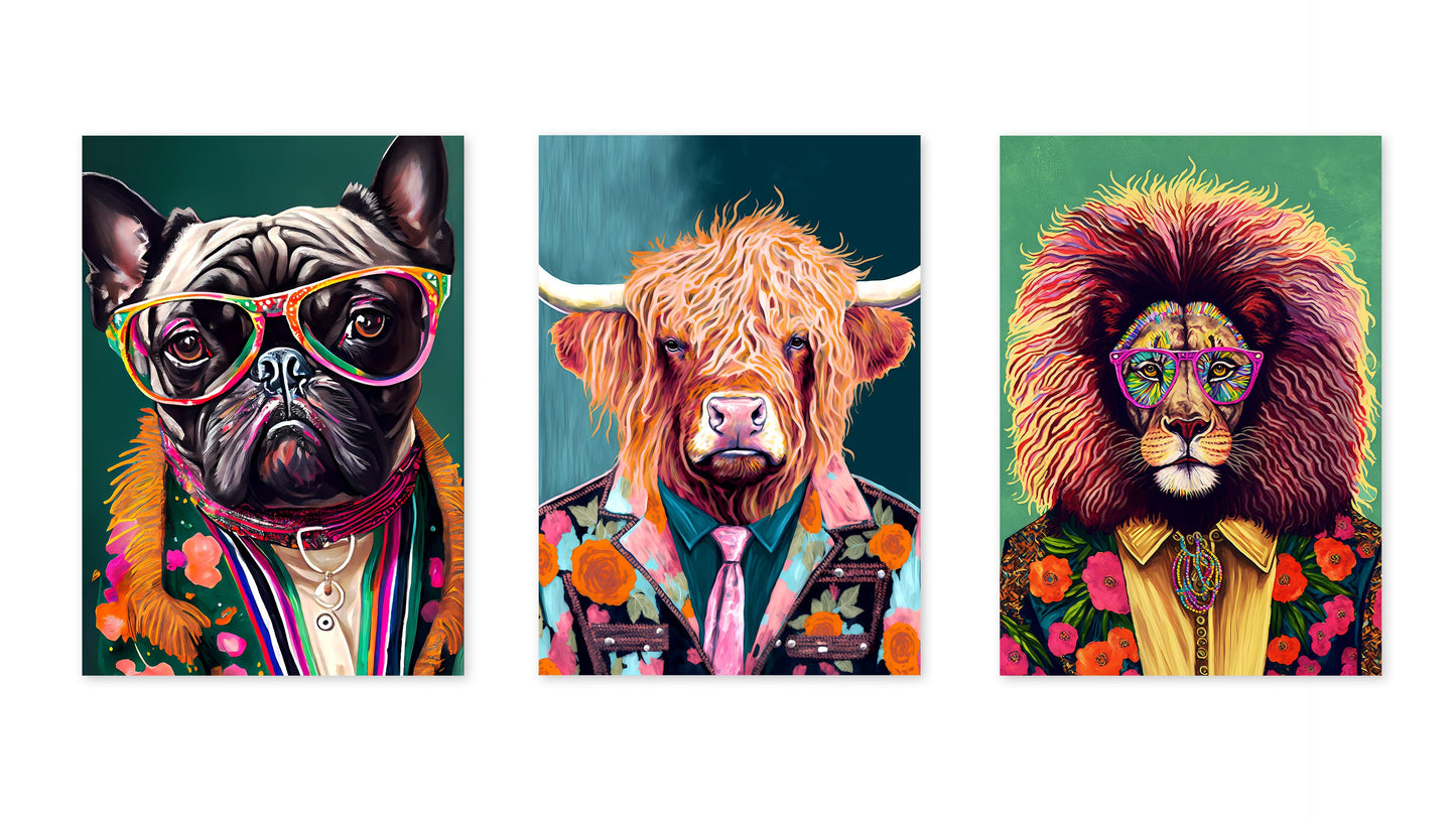 Animal Pop Art - Set of 3