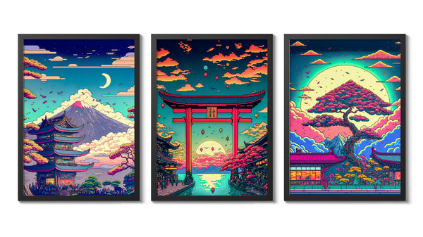 Anime Pixel Art - Set of 3