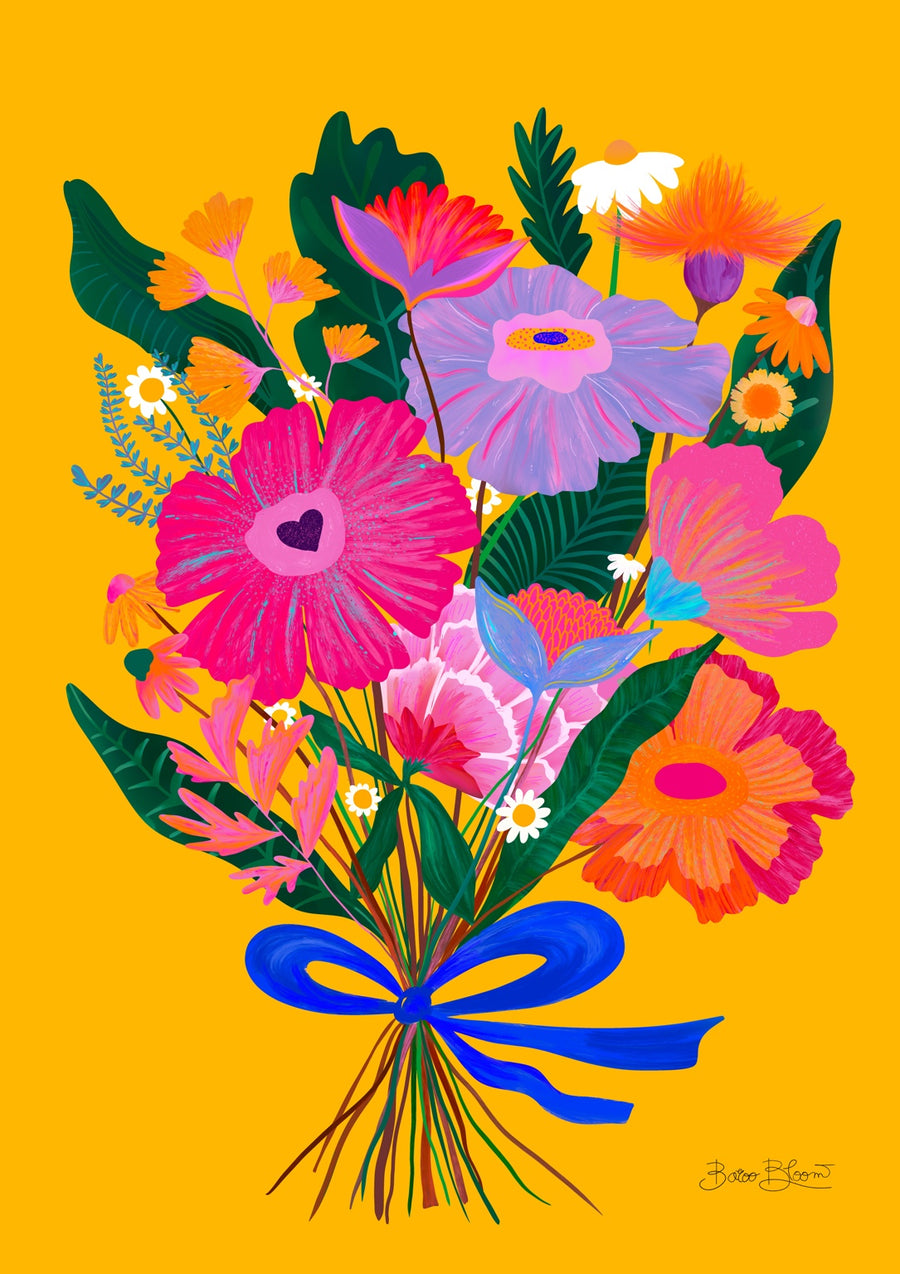 Eclectic Flowers - Print Only frame