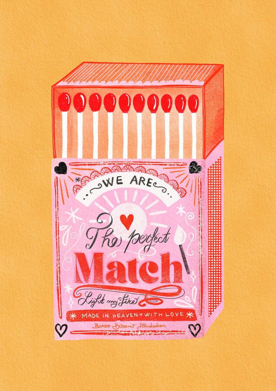 Match Naranja - Print Only frame