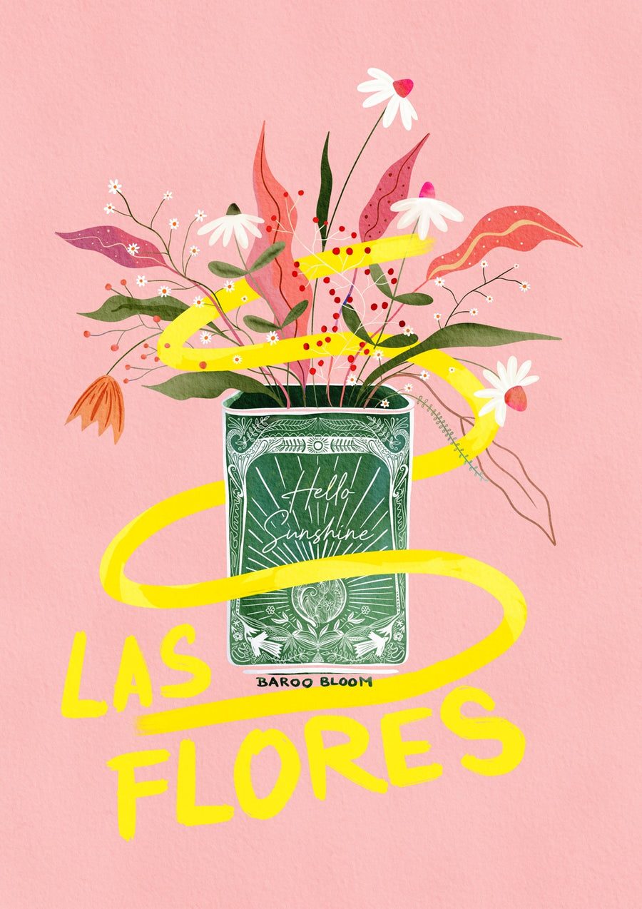 Las Flores Tin Can - Print Only frame