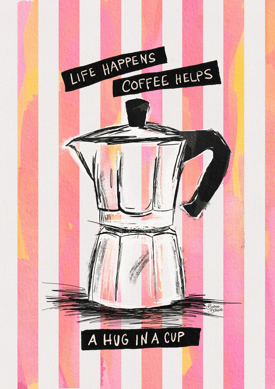 Hug in a Cup - Print Only frame