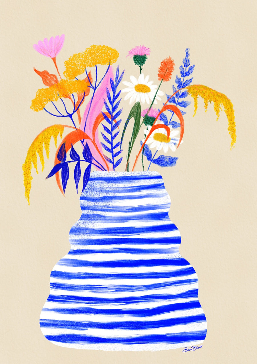 Happy Vase - Print Only frame