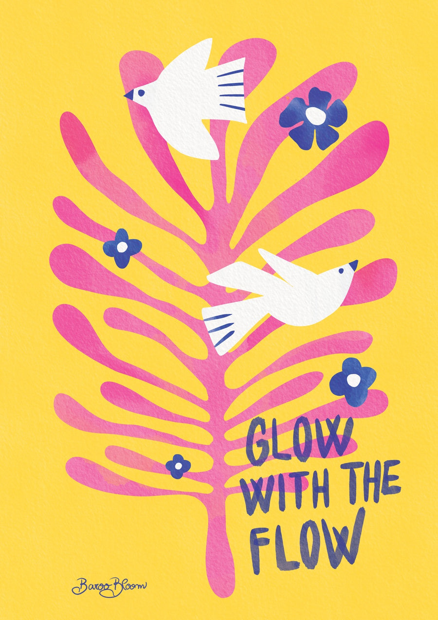 Birds Glow Flow - Print Only frame