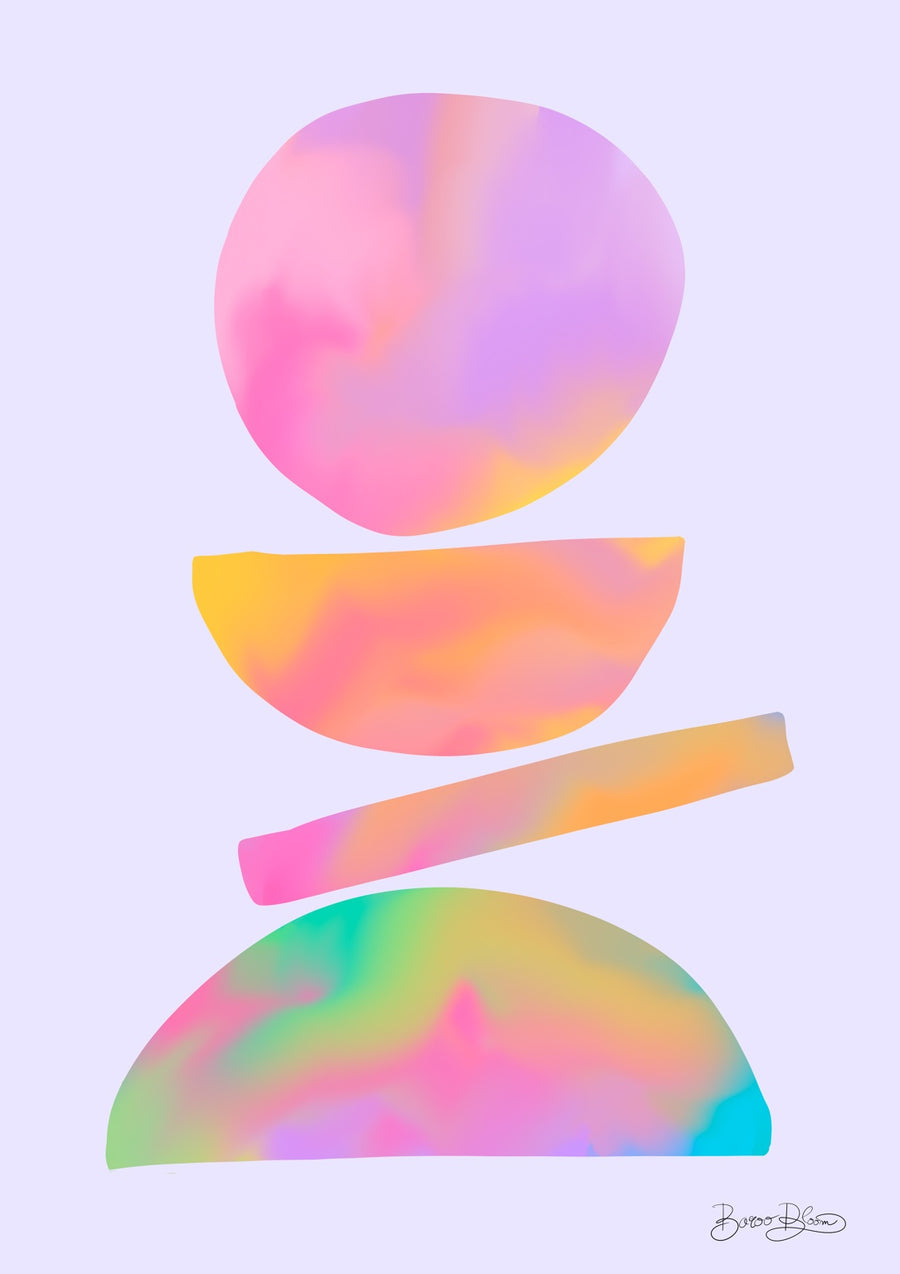 Rainbow Midcentury Composition - Print Only frame