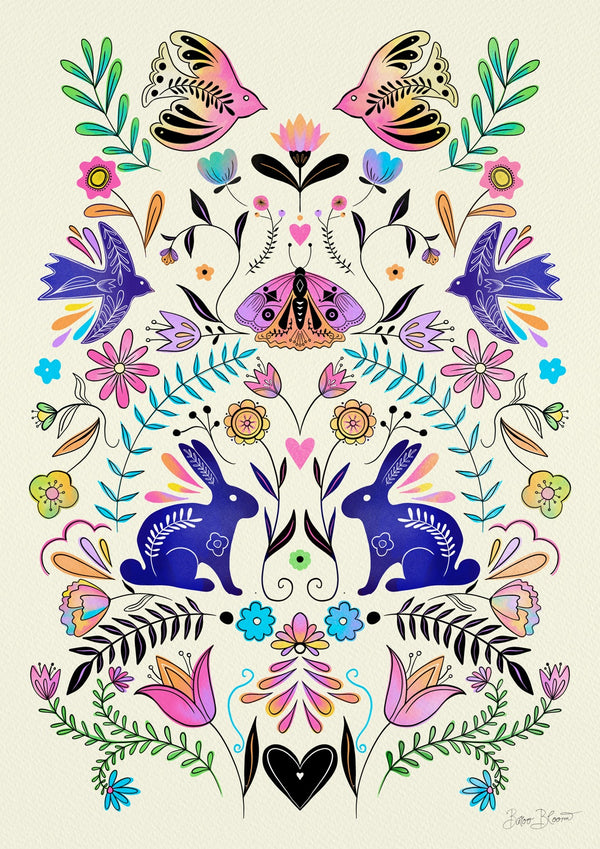 Colorful Folk Art Print