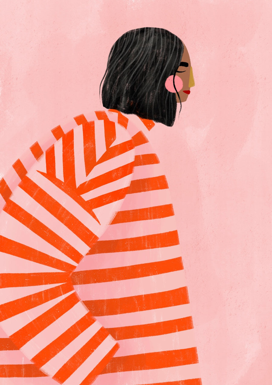 Woman with the Orange Stripes - Print Only frame