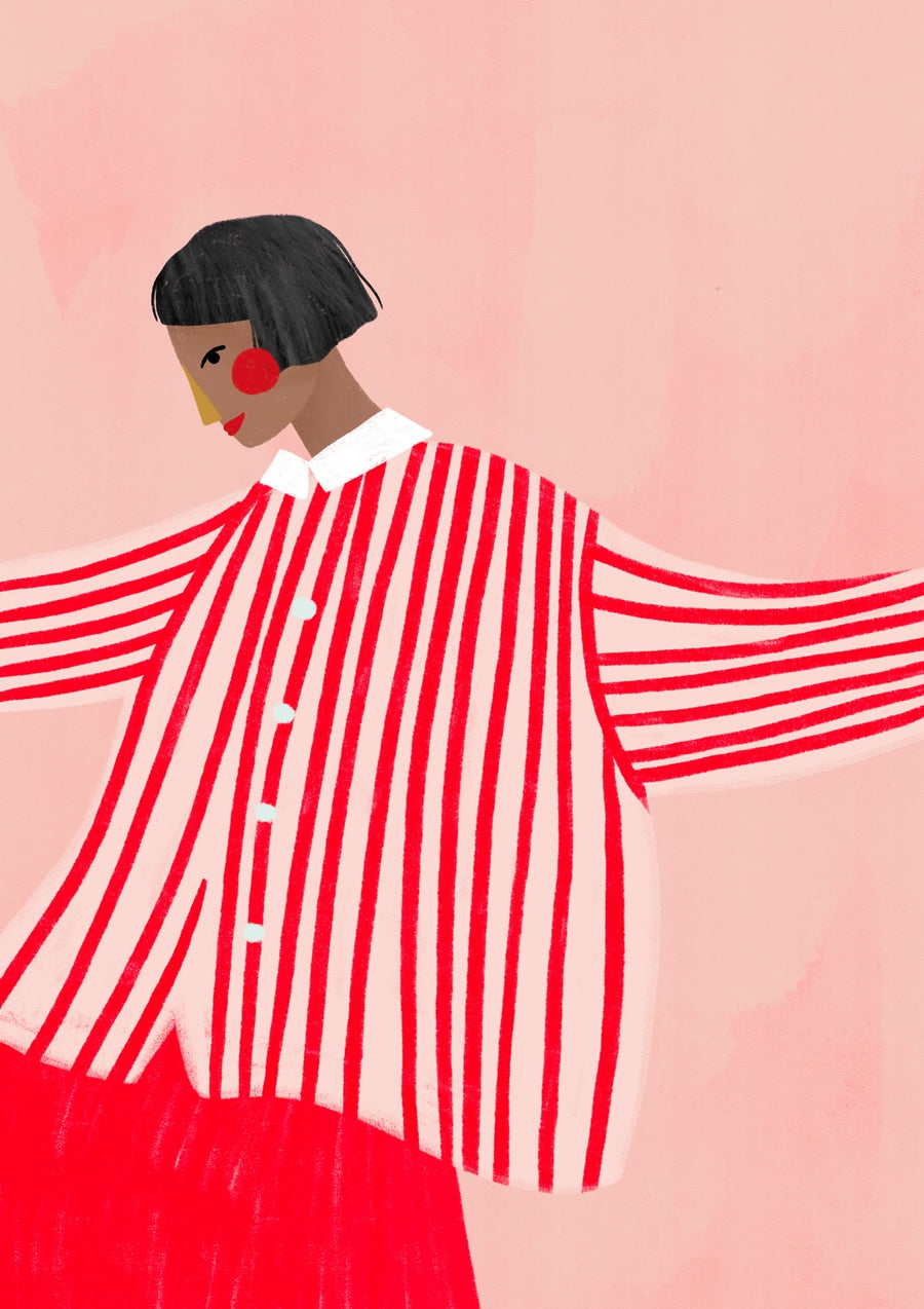 The Woman with the Red Skirt - Print Only frame