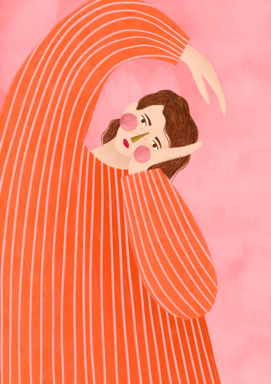 The Woman with the Orange Dress - Print Only frame