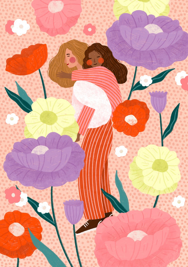 Mum and Daughter in Floral Garden