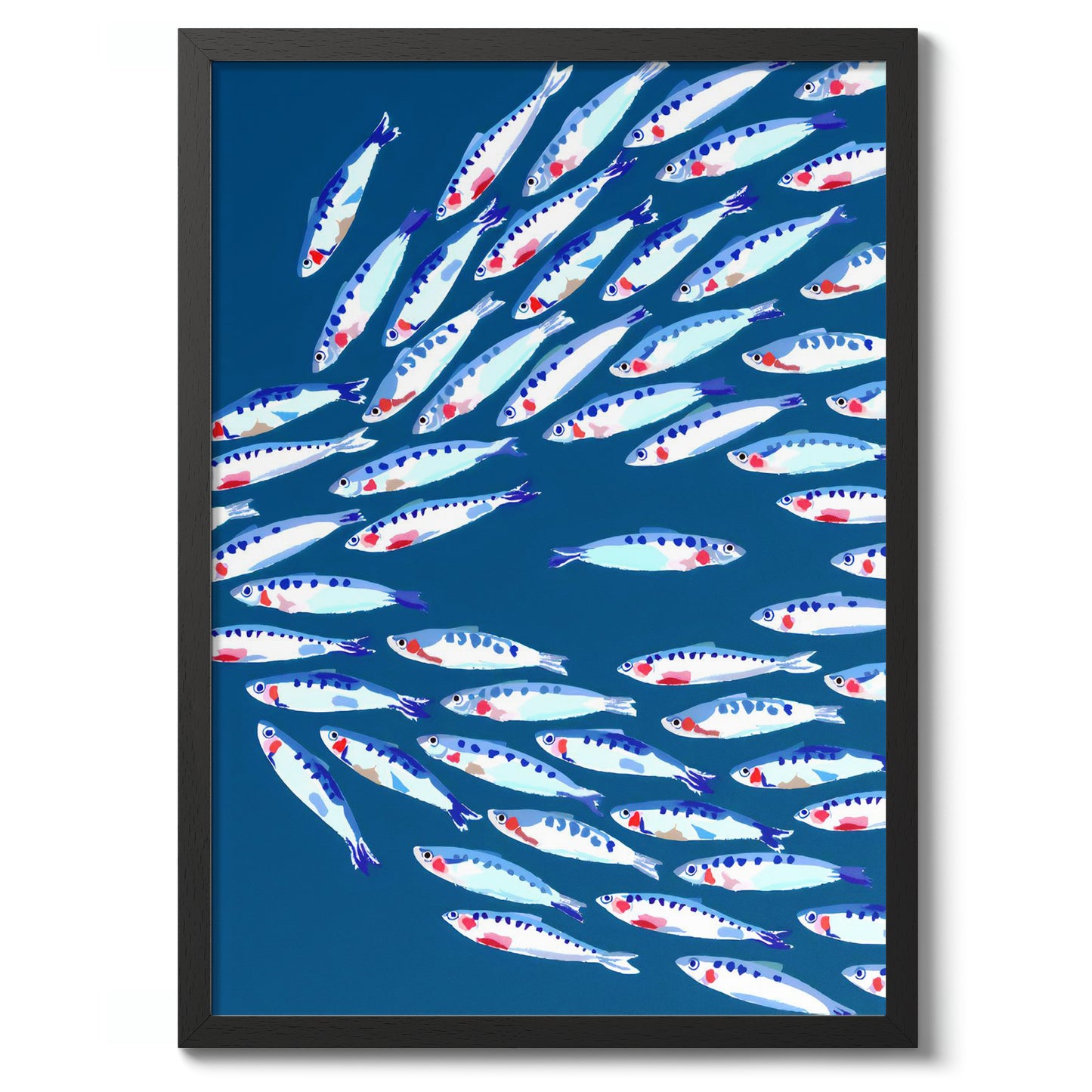 Gegen den Fischschwarm schwimmen