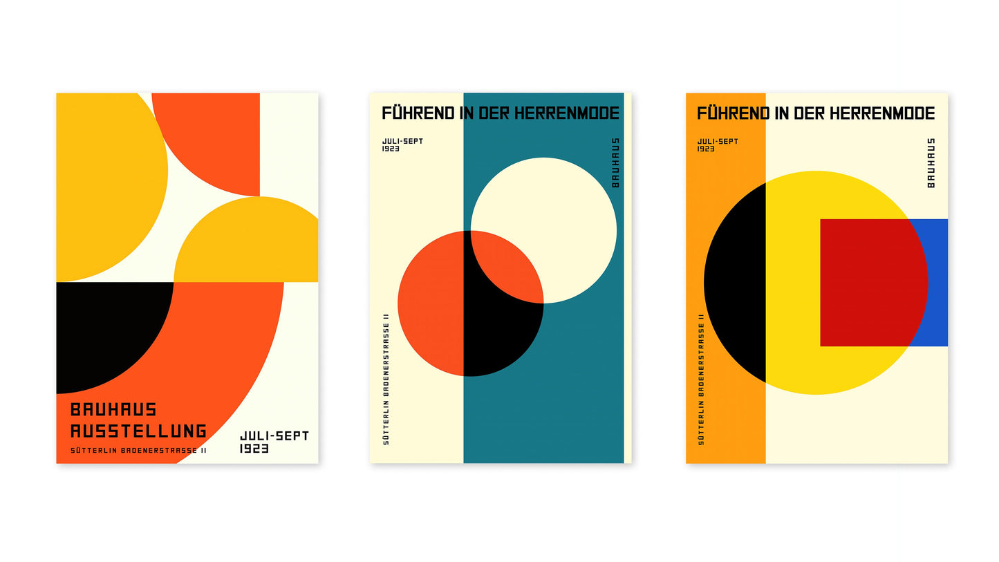 Bauhaus Geometric - Set of 3