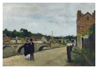 Le Chemin l'Écluse et le Pont de Pontoise print