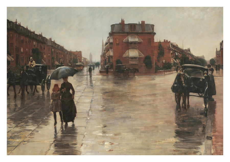 Regnig dag, Boston - Print Only frame