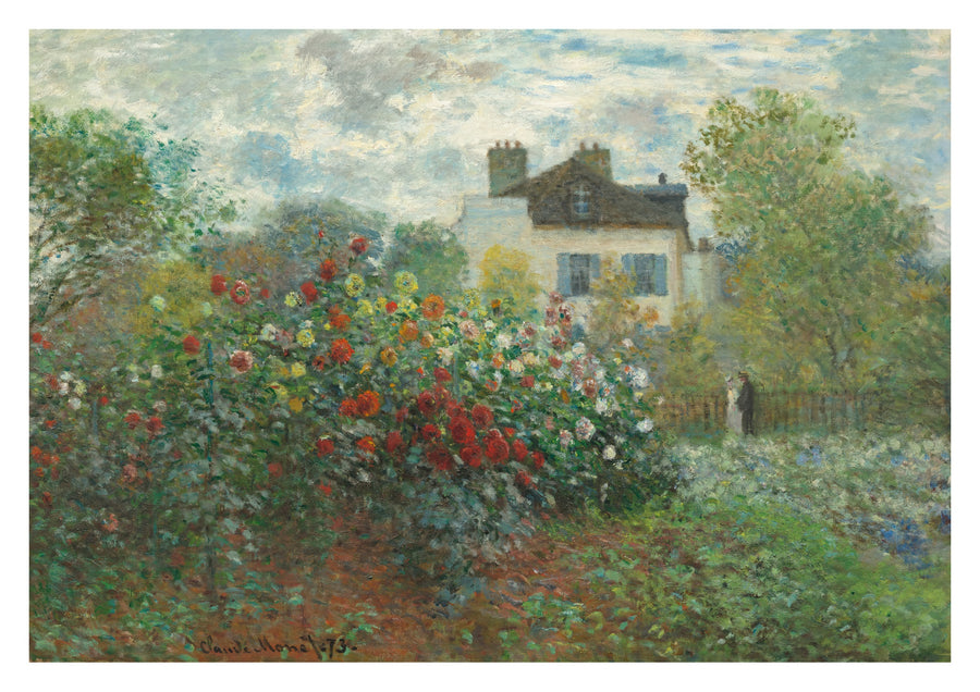 Le Jardin de l'Artiste à Argenteuil (Un coin du jardin avec des dahlias) - Print Only frame