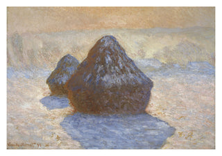 Haystacks, Snow Effect print