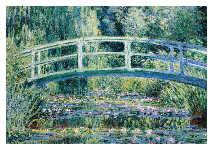 Seerosen und japanische Brücke - Print Only frame