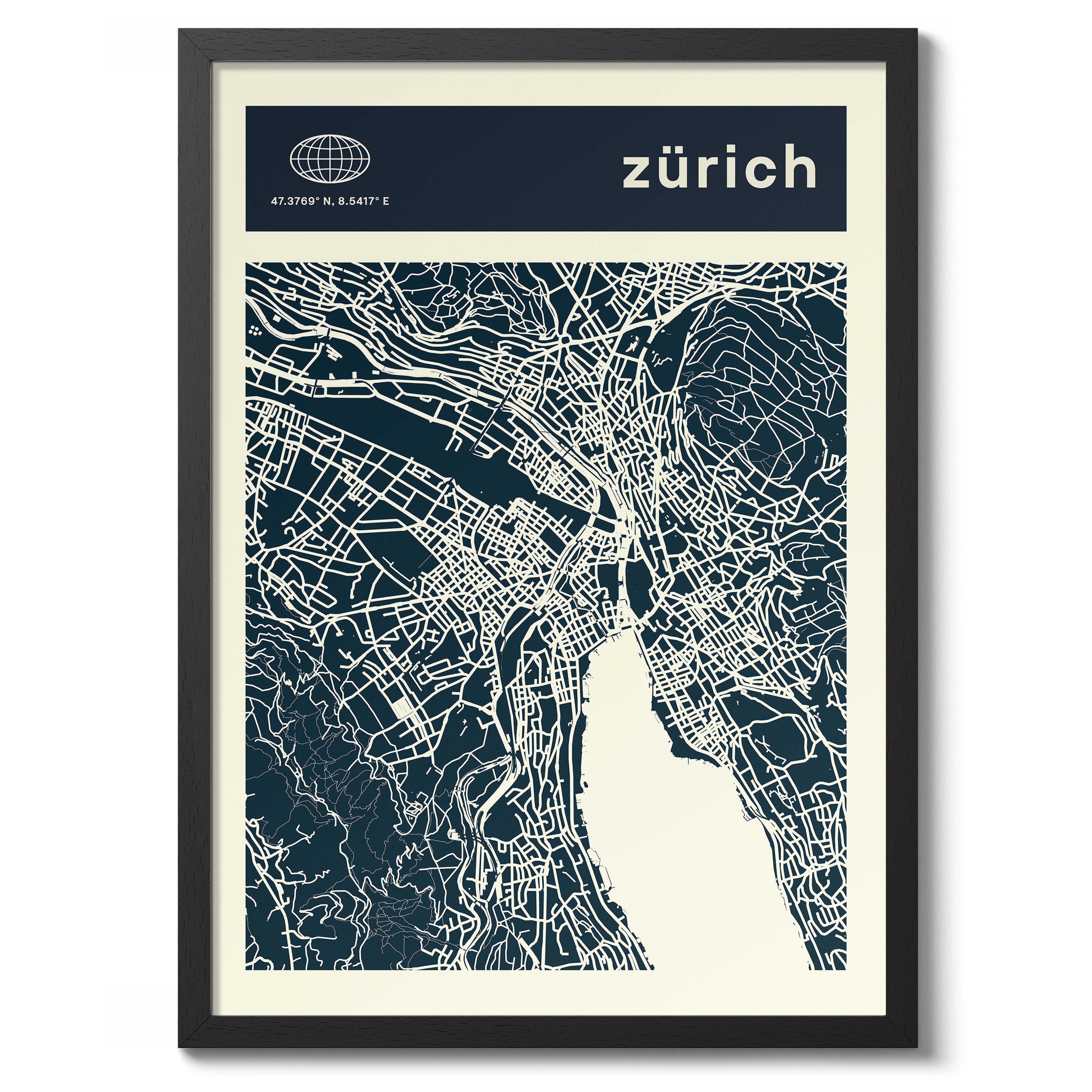 Zurich - City Map | Travel | Framed Prints & Posters – Animato