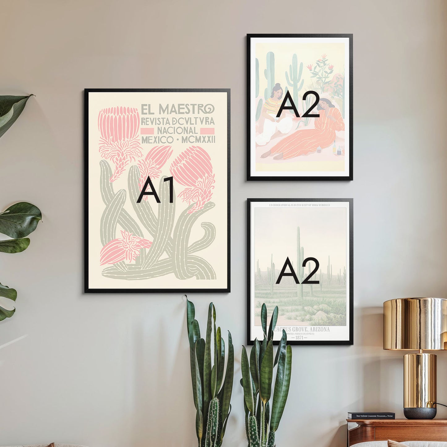 Mur de galerie de cactus