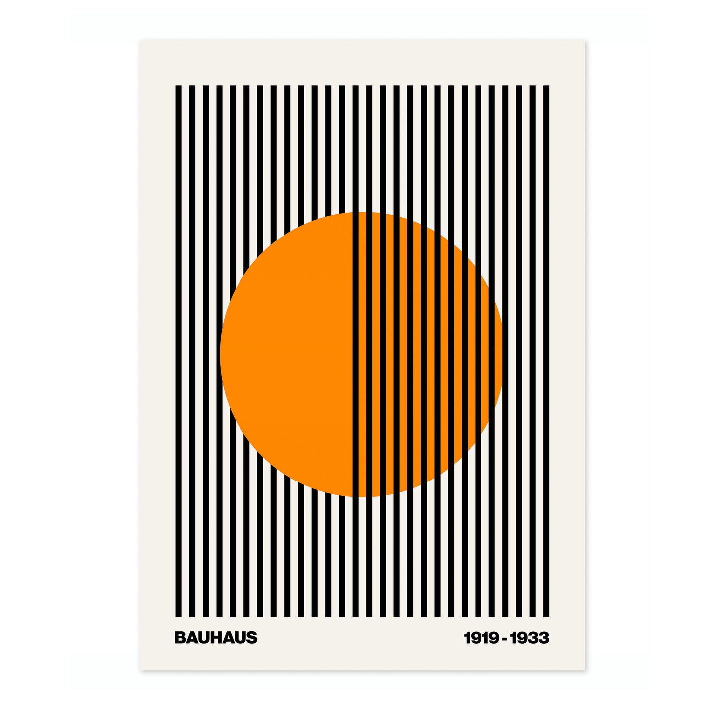 Circle + Stripes, Orange on White