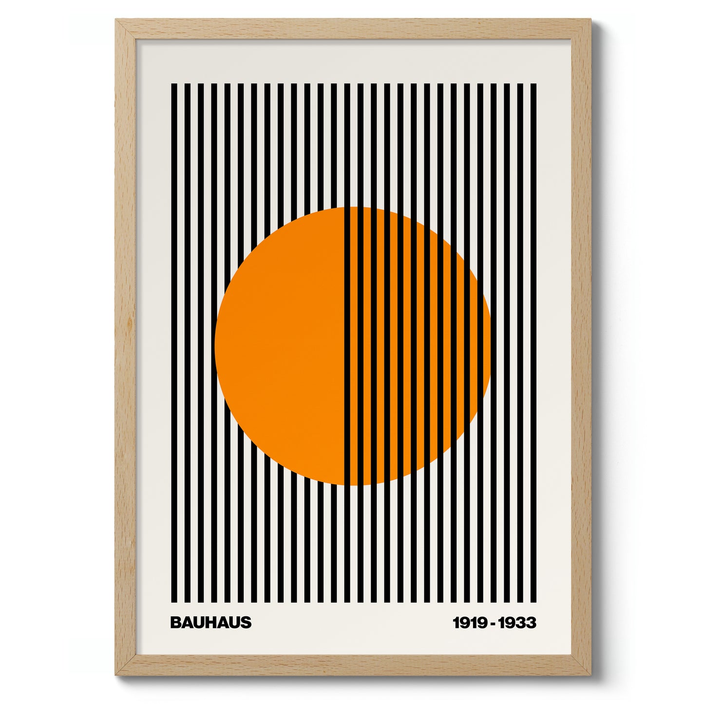 Circle + Stripes, Orange on White