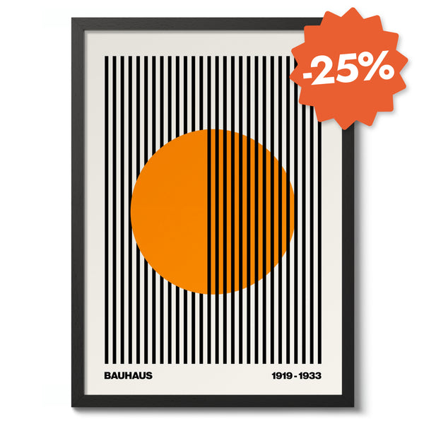 Circle + Stripes, Orange on White