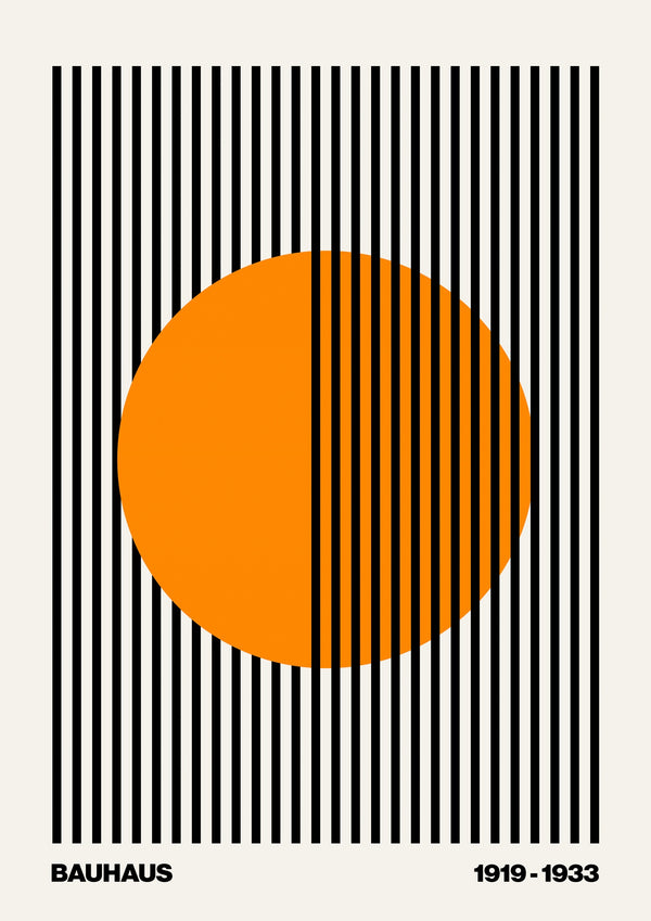 Circle + Stripes, Orange on White