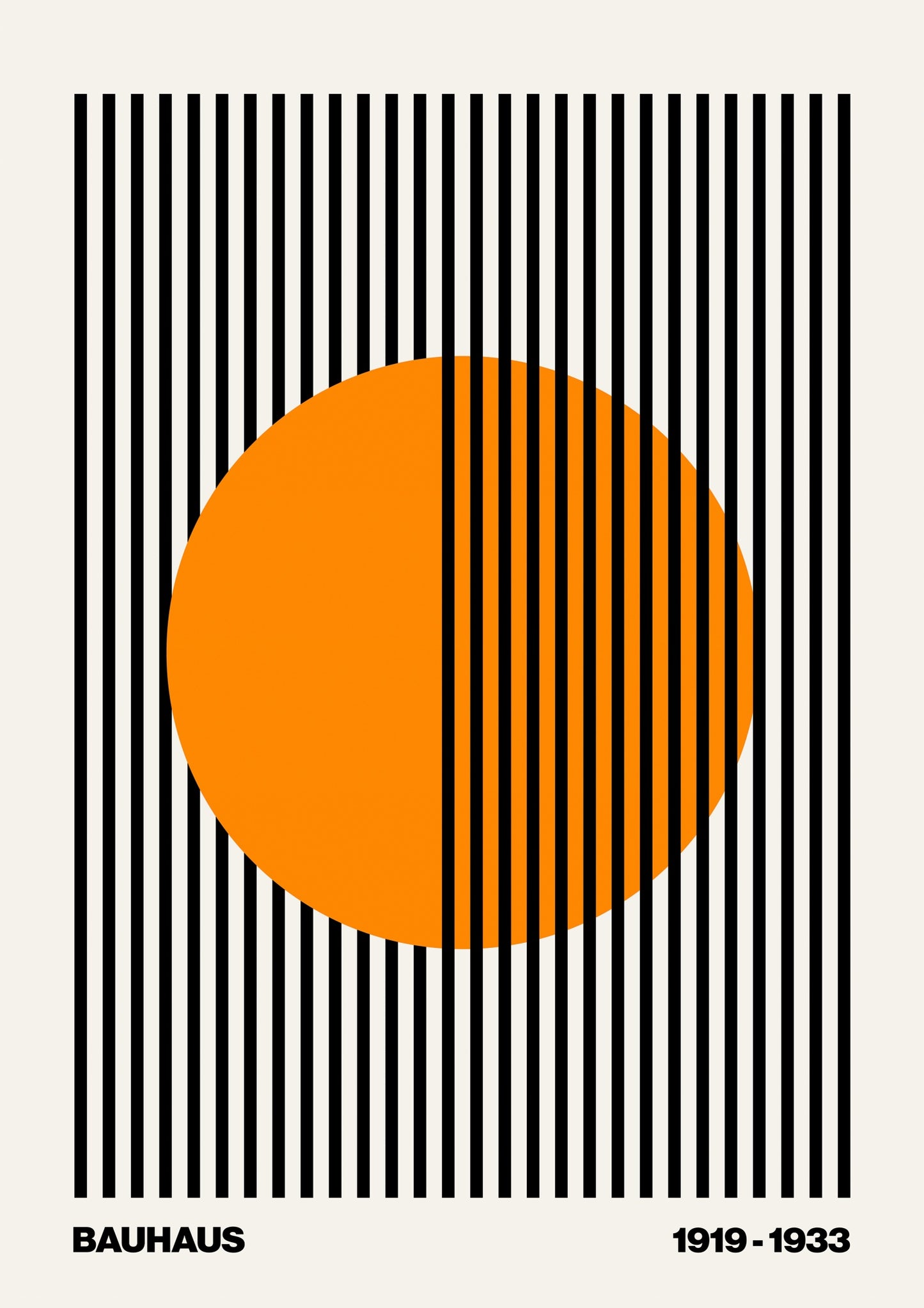 Circle + Stripes, Orange on White