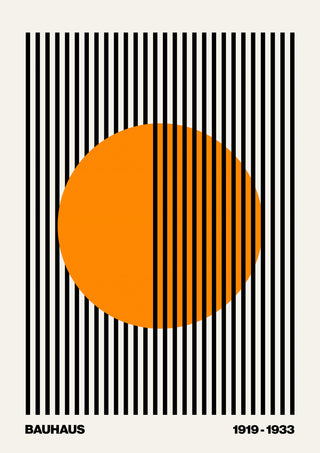 Circle + Stripes, Orange on White print