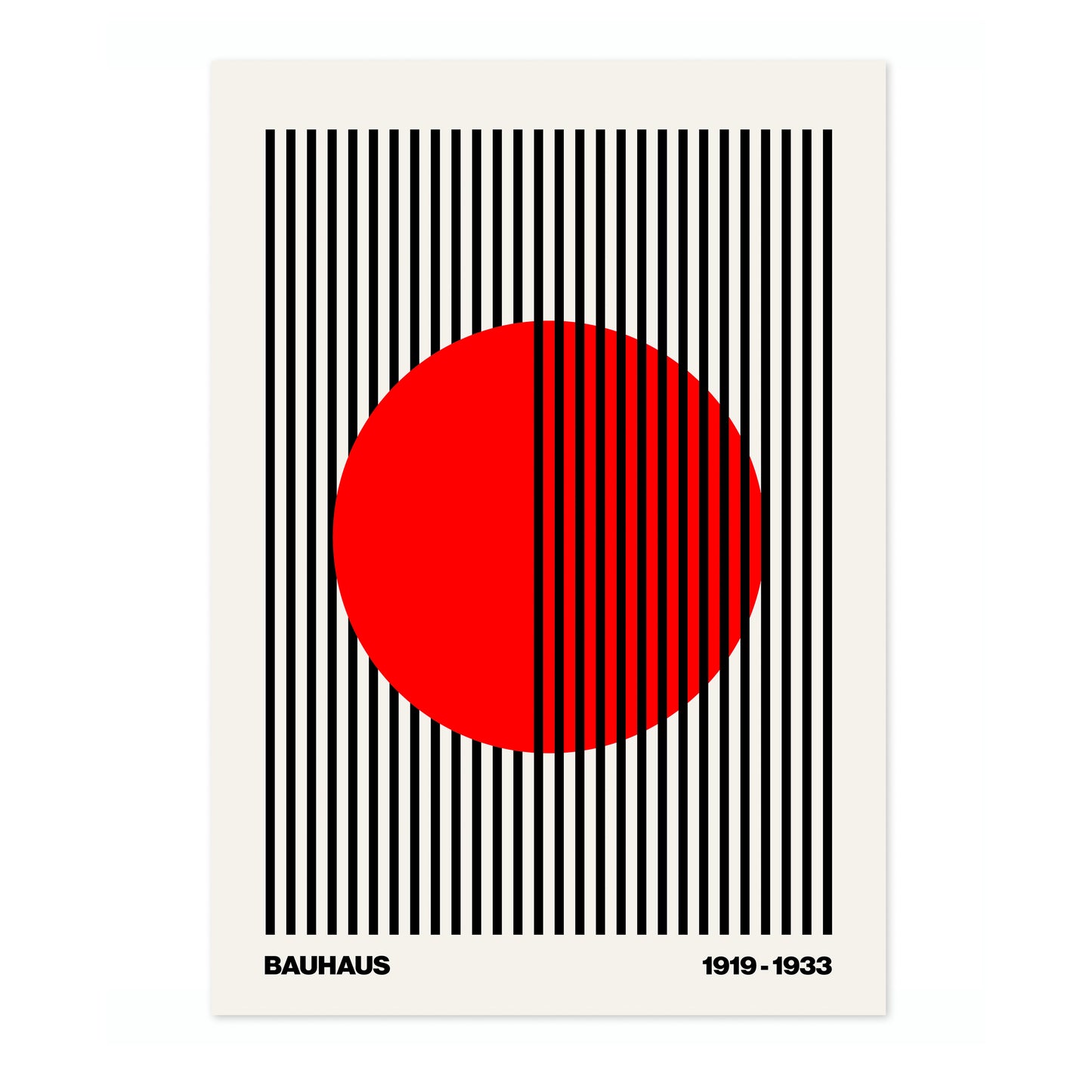 Circle + Stripes, Red on White